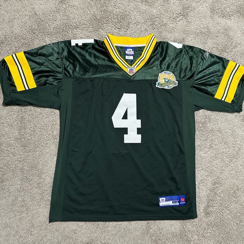 Retro Reebok NFL Brett Farve Green Bay Packers Home Jersey